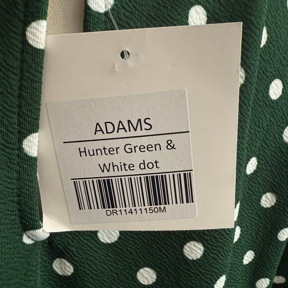 Agnes & Dora White & Green Polka Dot Bell Sleeve Shift Dress Retro Colorful - Picture 9 of 11